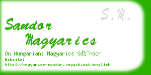 sandor magyarics business card